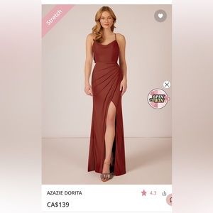 Azazie Bridesmaid or Wedding Guest dress - “Dorita” in Terracotta - size 12